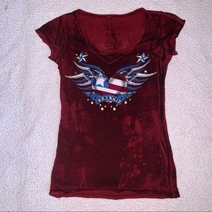 Archaic buckle short sleeve shirt. Size small.